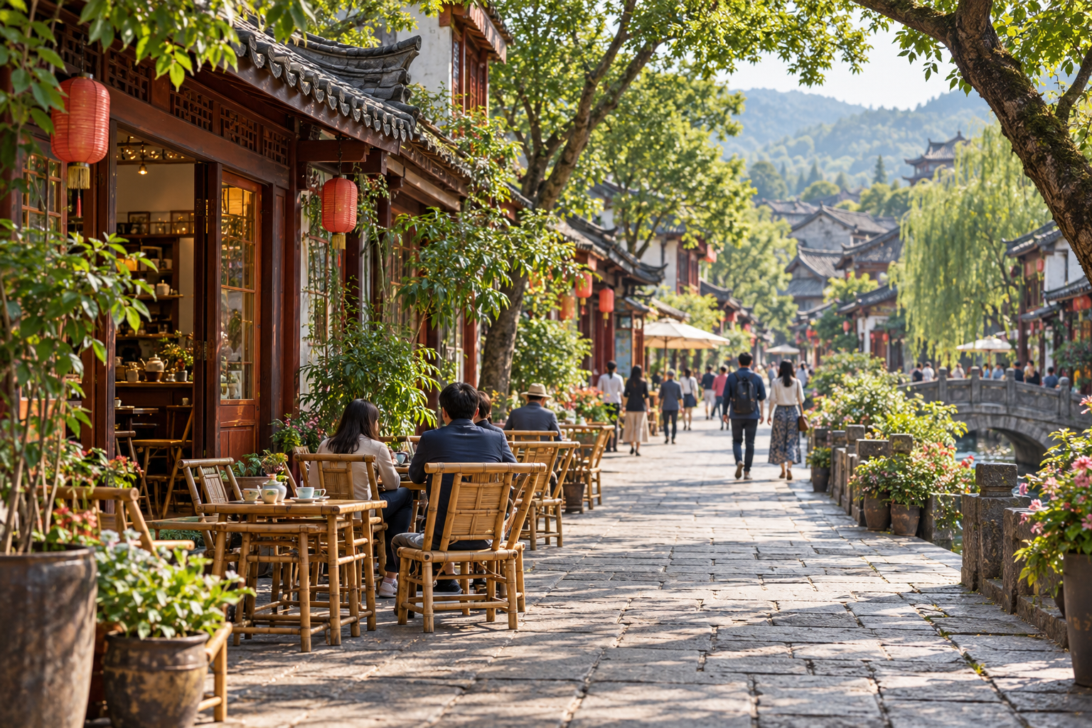 AI-generated Sichuan-style street scene; not a specific Suining location